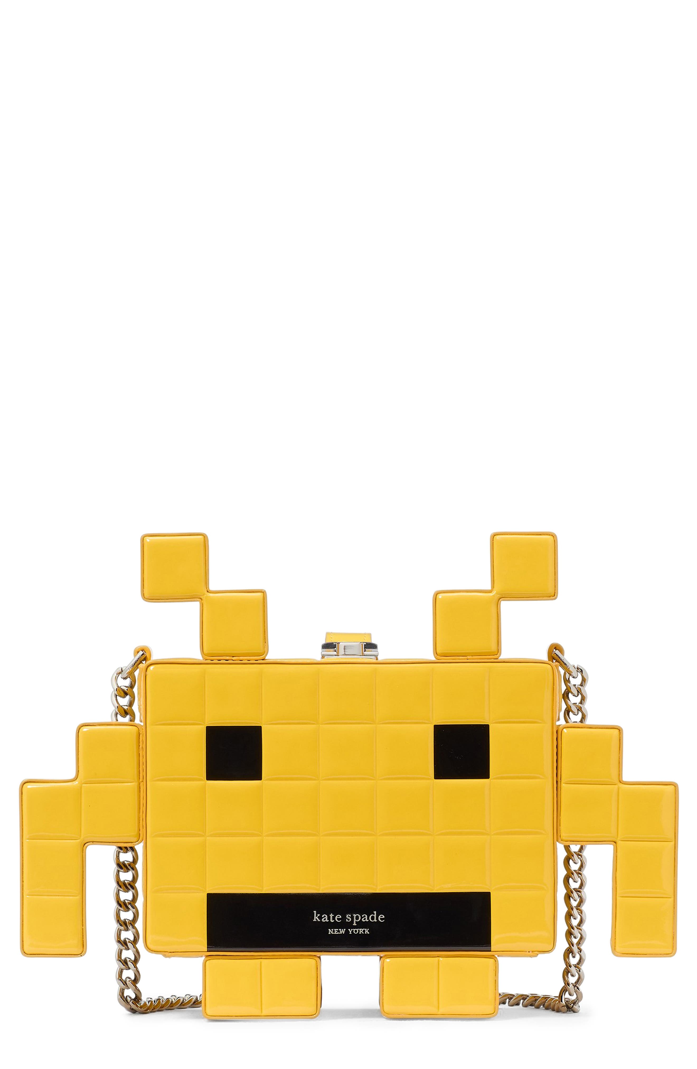 Kate Spade New York x Space Invaders 3D alien patent leather crossbody bag, Main, color, 