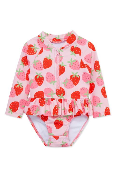 Strawberry Long Sleeve Rashguard Swimsuit (Baby)