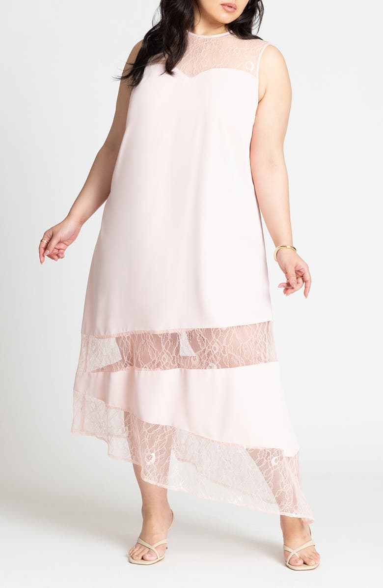 ELOQUII Mixed Media Sleeveless Dress, Main, color, 