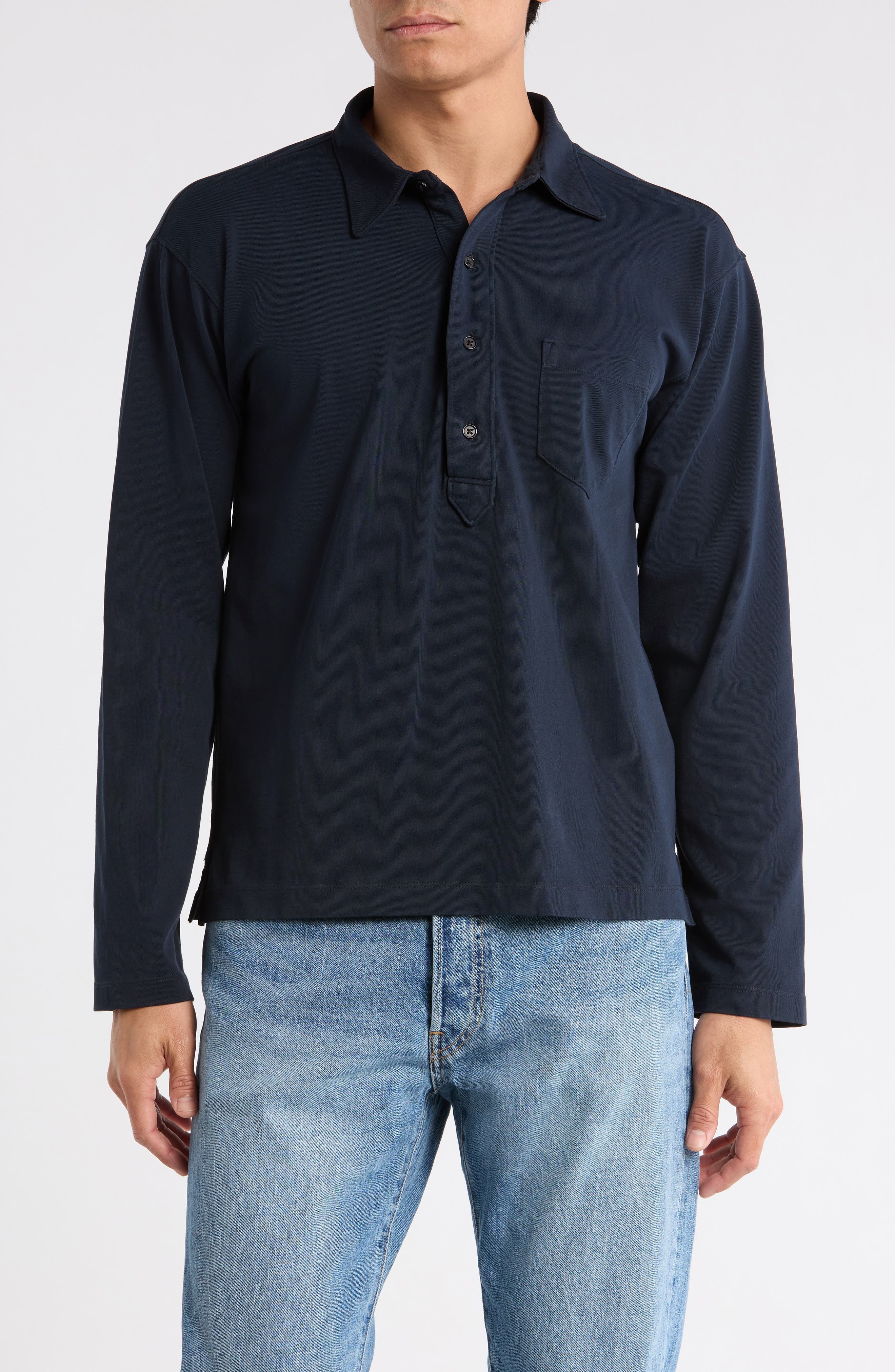 BUCK MASON Coolhand Long Sleeve Cotton Polo
