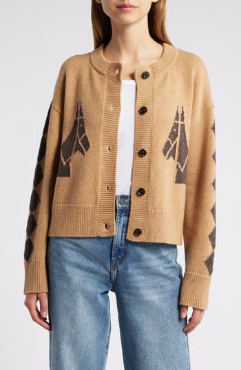 Rails Mavie Intarsia Horse Cotton Wool Blend Cardigan