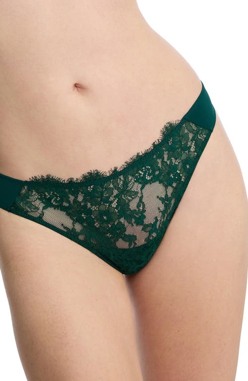 Skarlett Blue Entice Lace Front Thong In Green