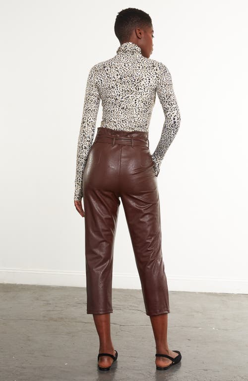 Commando Paperbag Waist Faux Leather Crop Pants In Oxblood