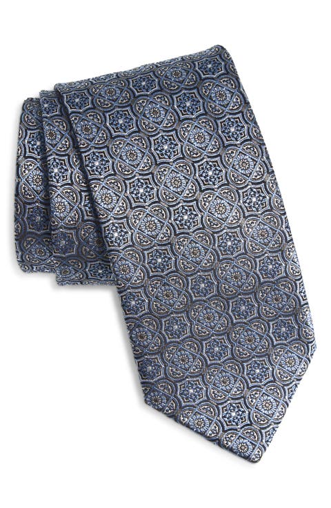 Medallion Jacquard Silk Tie