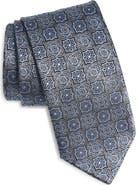 David Donahue Medallion Jacquard Silk Tie