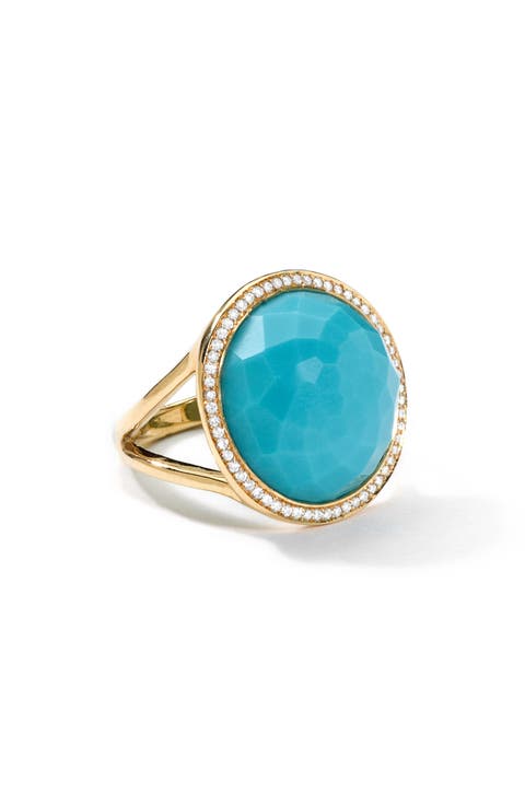 Lollipop Diamond & Turquoise Ring