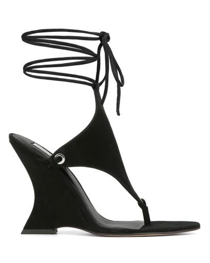 Naked Wolfe Rampage Wedge, Main, color, Black Suede