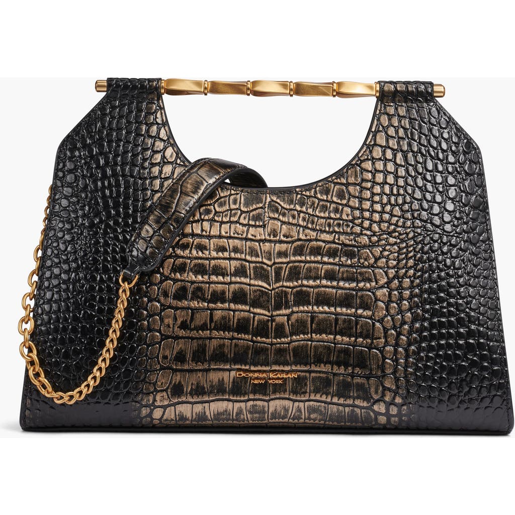 Donna Karan New York Commack Metallic Croco Clutch In Multi