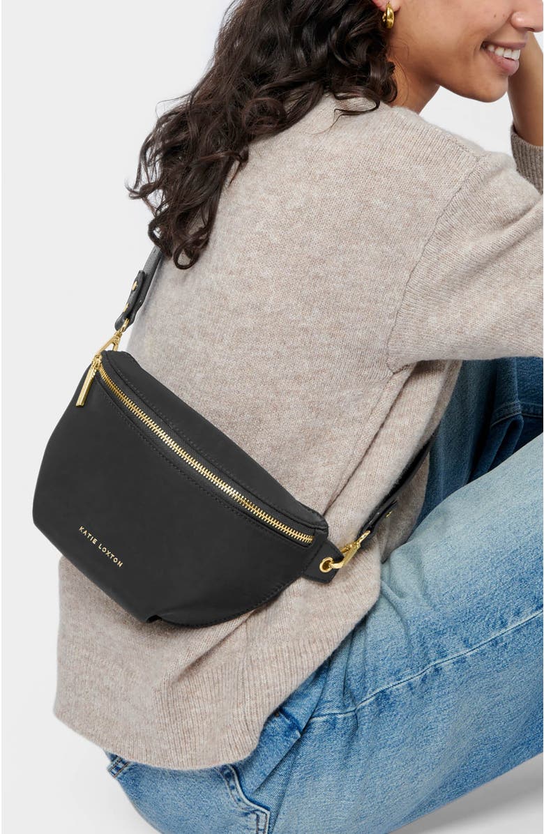 Katie Loxton Nylon-Luxe Belt Bag, Alternate, color, Black