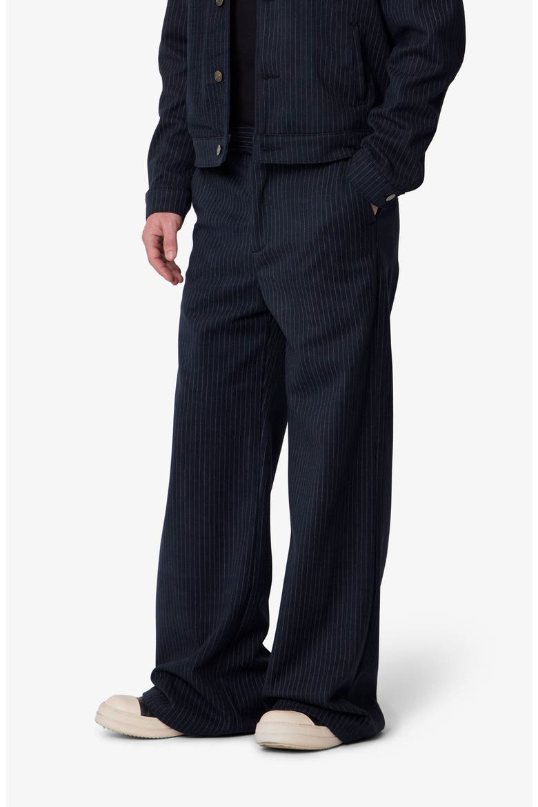 Pinstripe Bootcut Pants, Alternate, color, BLACK/ WHITE