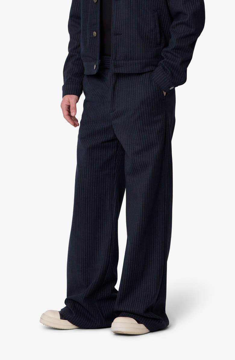 mnml Pinstripe Bootcut Pants, Alternate, color, Black/ White