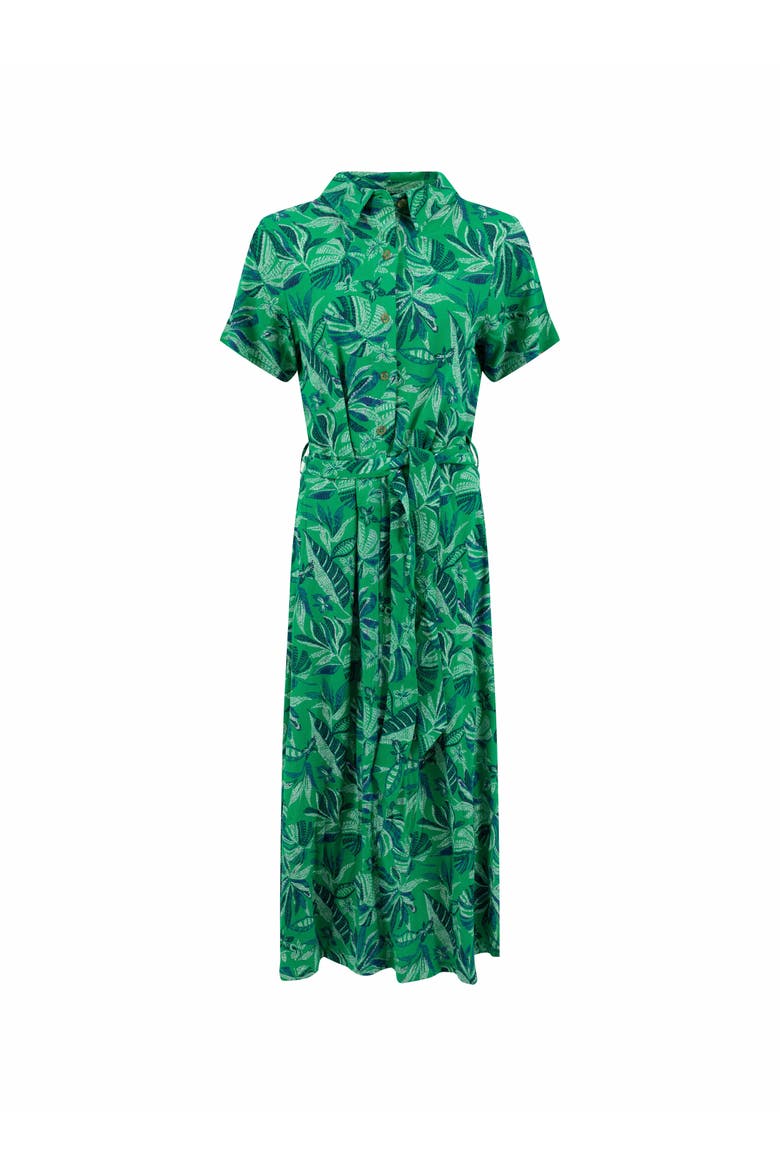Neem Printed Shirt Dress, Alternate, color, Cactus Green
