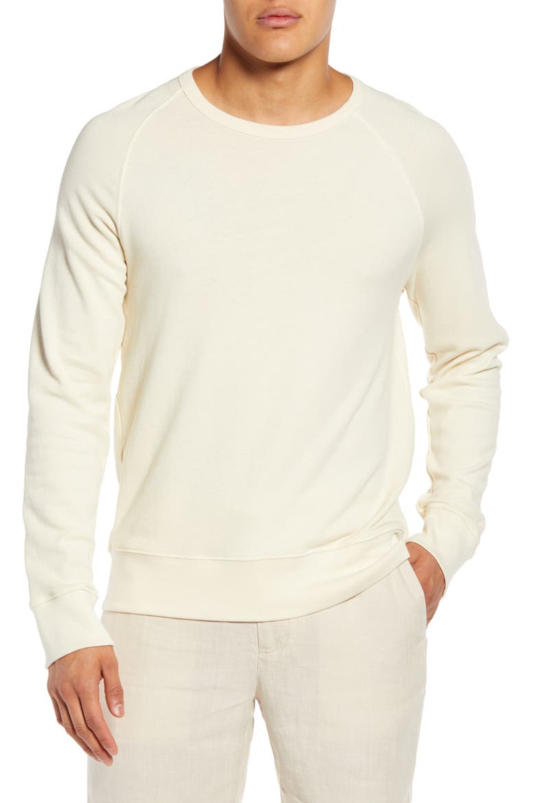 Regular Fit Garment Dye Crewneck Sweatshirt, Main, color, YELLOW MIST