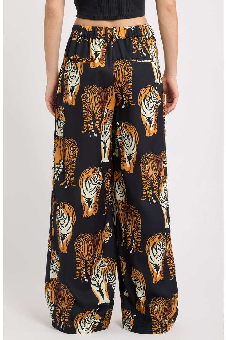 Never Taking These Off Tiger Tales Wide Leg Trousers, Alternate, color, BLACK TIGER TALES