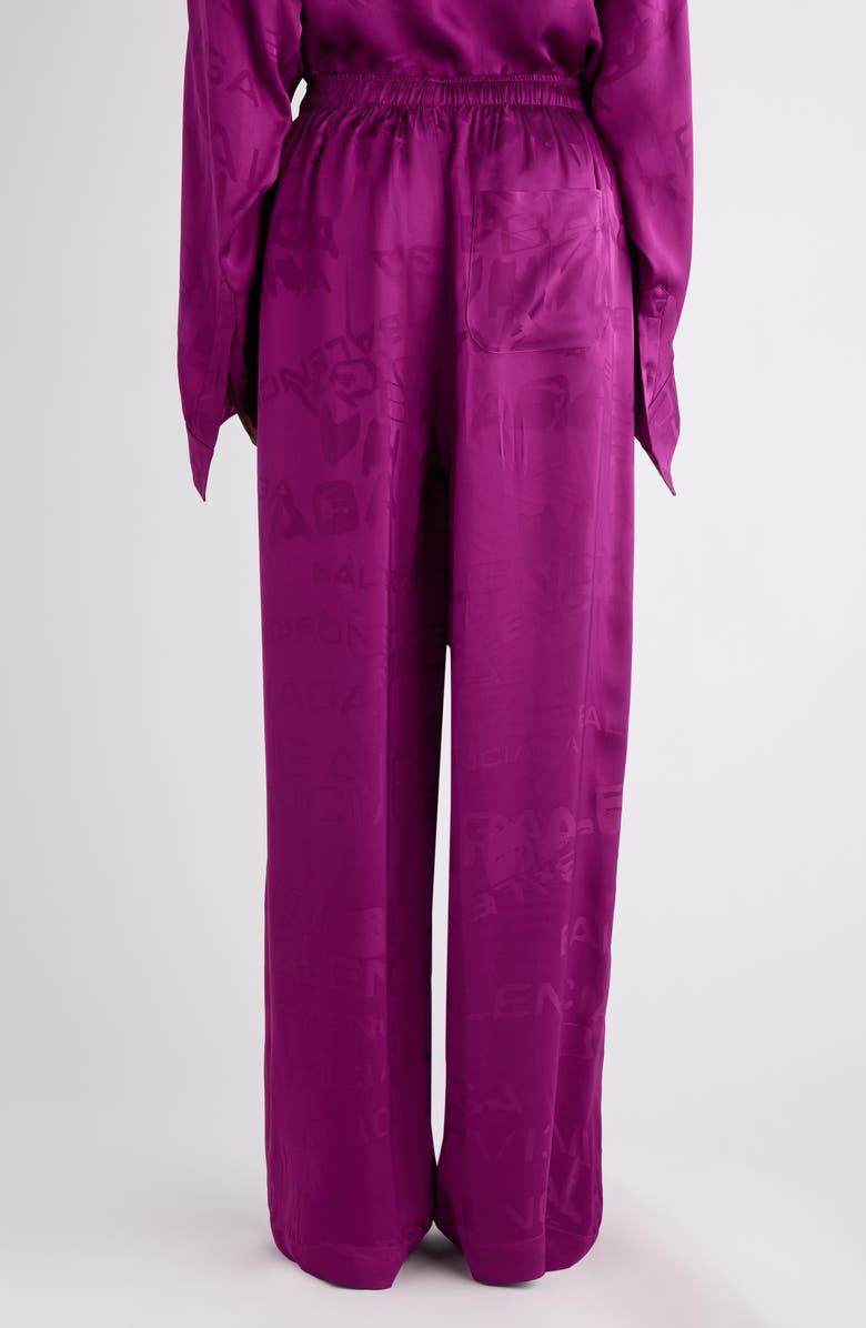 Balenciaga Logo Jacquard Pajama Pants, Alternate, color, 5061 Plum