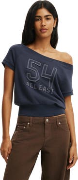 Cotton On Women's Short Sleeve Off Shoulder Sweatshirt