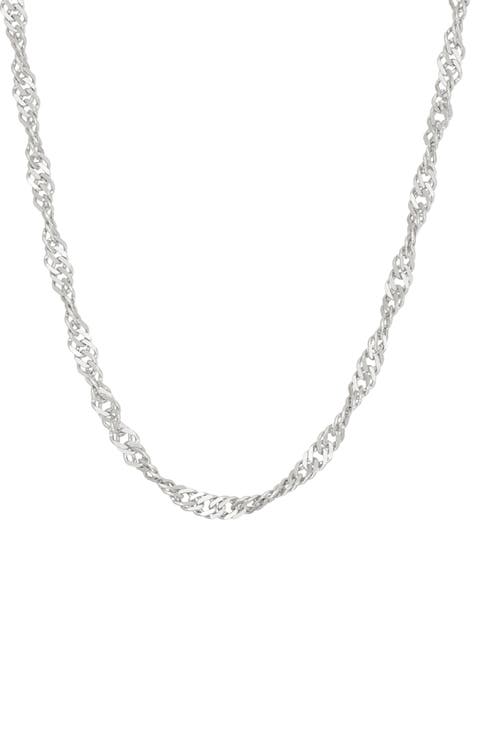 Sterling Silver Singapore Chain Necklace
