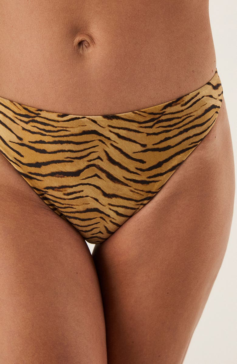 ViX Paula Hermanny Lindsay Tiger Print Bikini Bottoms, Alternate, color, Multi