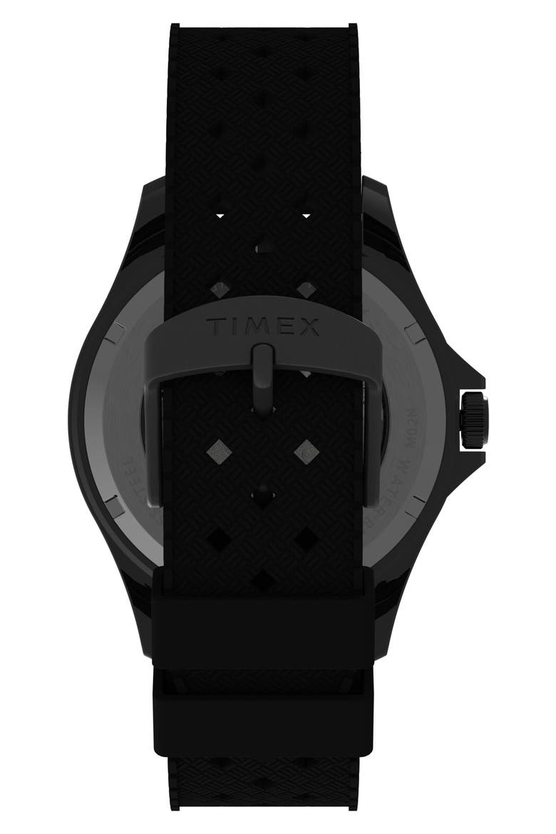 Navi XL Automatic Synthetic Rubber Strap Watch, 41mm, Alternate, color, BLACK