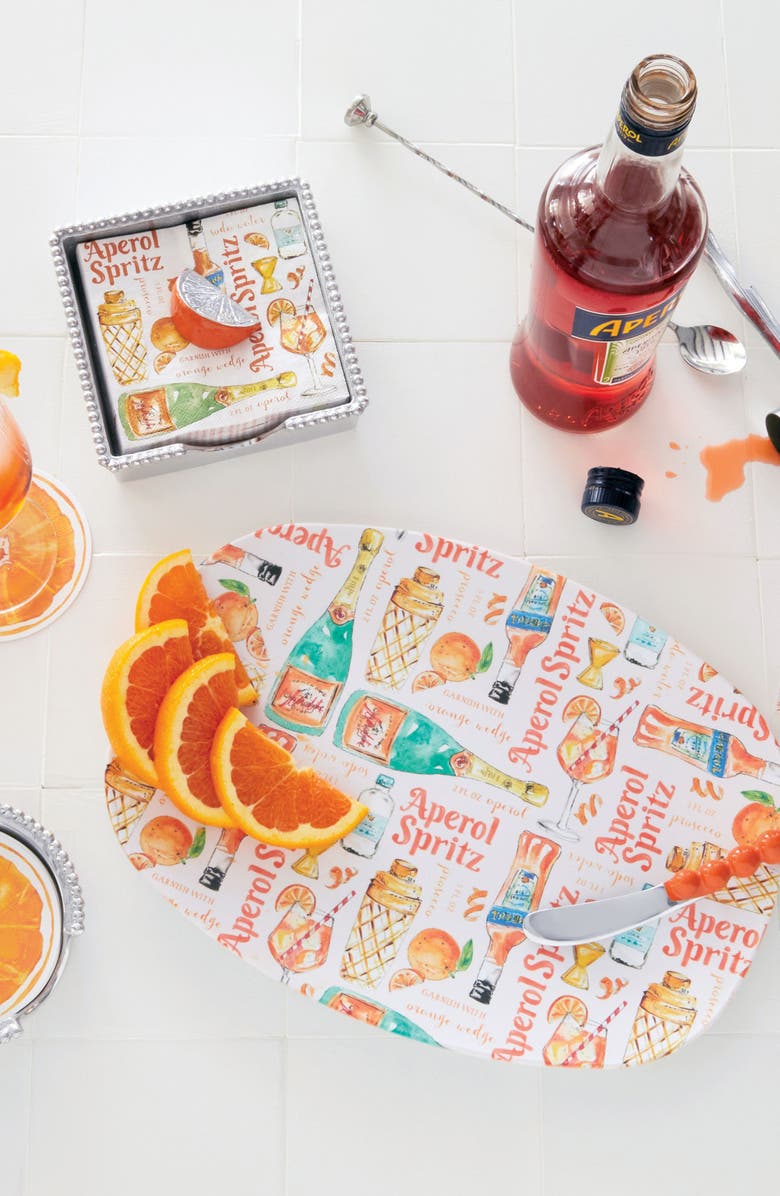 Mariposa Orange Slice Beaded Napkin Box Set, Alternate, color, Silver