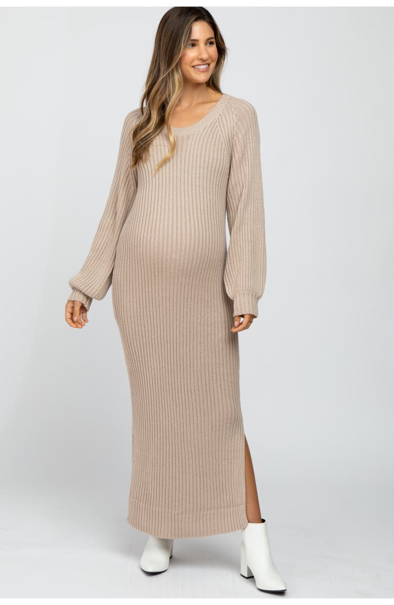 PinkBlush Side Slit Maxi Sweater Dress, Main, color, 