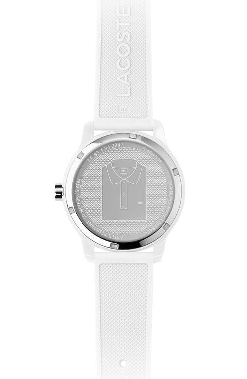 Lacoste 12.12 Rubber Strap Watch, 42mm In White