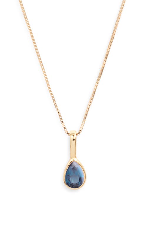 Set & Stones Teardrop Birthstone Pendant Necklace In Gold/september