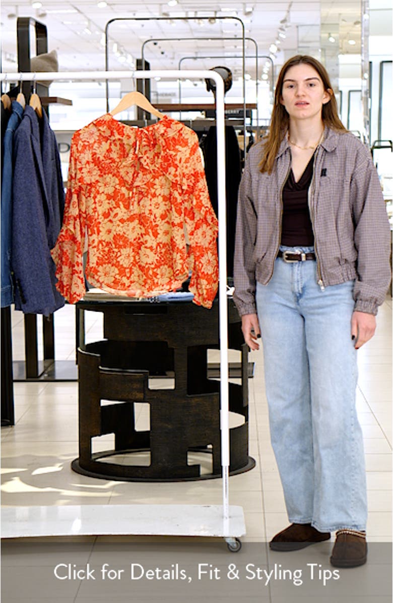 Floral Ruffle Detail Crinkle Top, sales video thumbnail