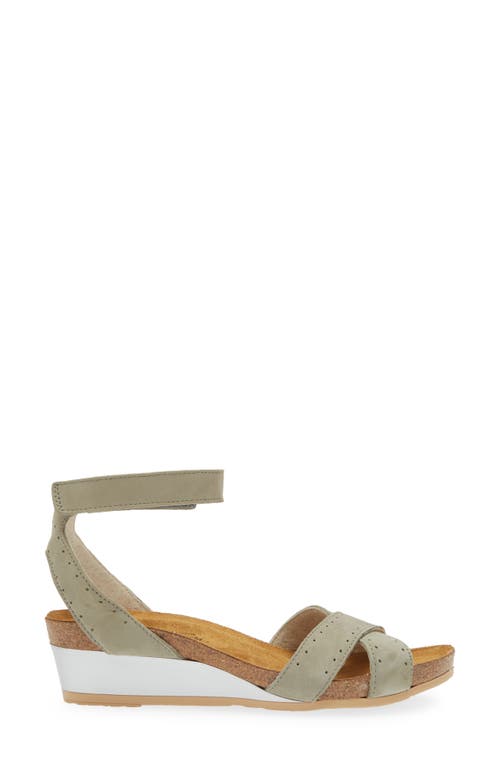 Naot Wand Wedge Sandal In Sage Nubuck