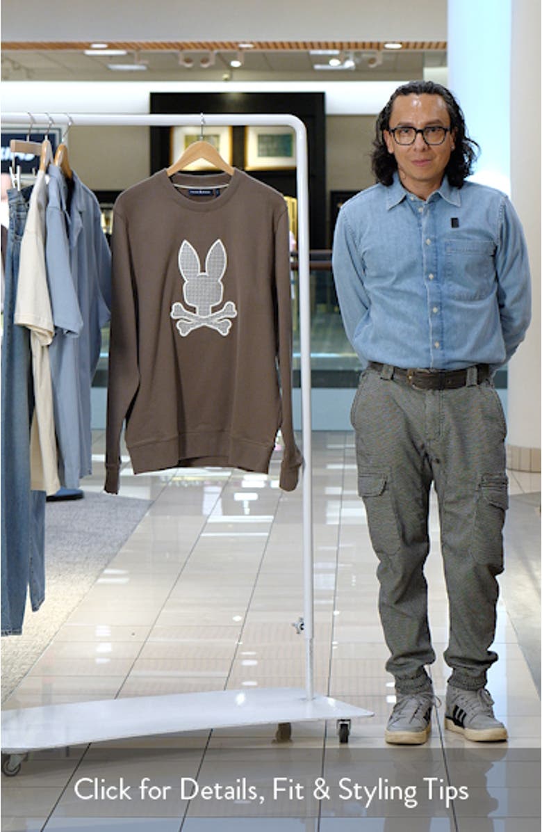 Elno Bunny Appliqué Peached Cotton Crewneck Sweatshirt, sales video thumbnail