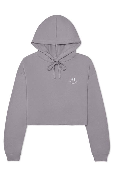 Smile Face Cropped Hoodie