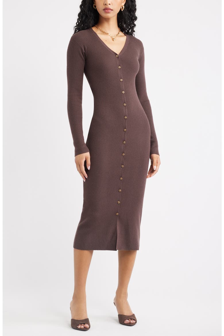 Convertible Cardigan Dress, Main, color, BROWN SEAL