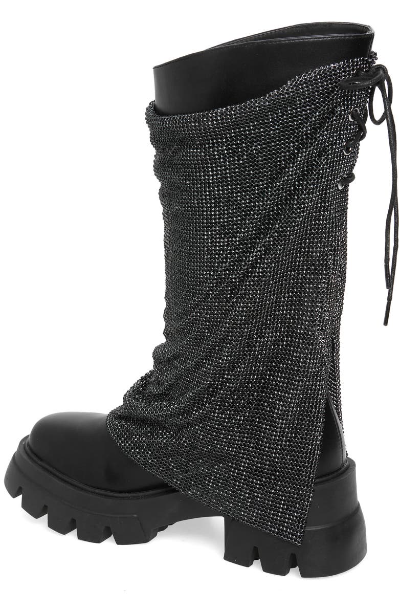 AZALEA WANG Bloomfield Crystal Chainmail Boot, Alternate, color,