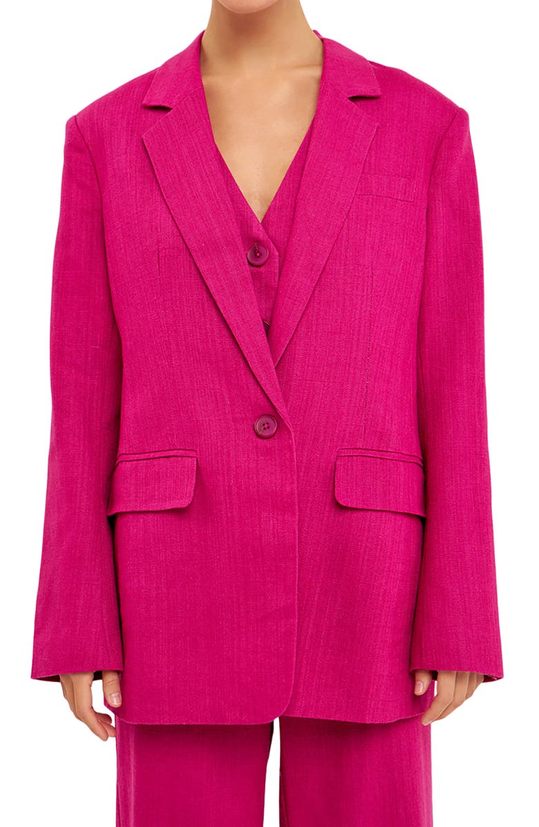 Endless Rose Linen Blend Blazer, Alternate, color,