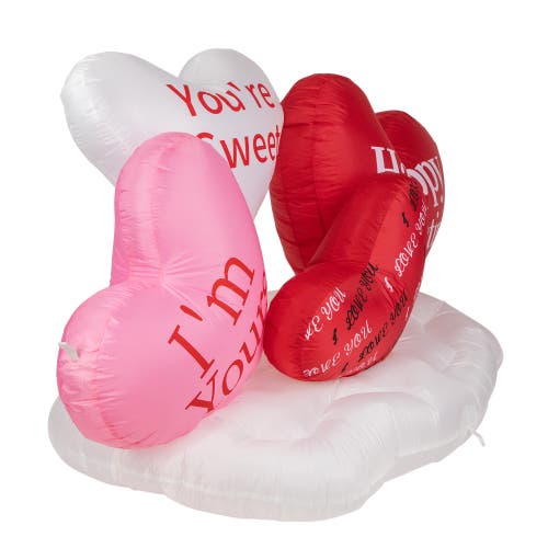 Northlight Led Lighted Inflatable Valentine's Day Conversation Hearts Outdoor Decoration In Red