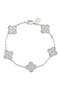 Pavé Cubic Zirconia Clover Station Bracelet