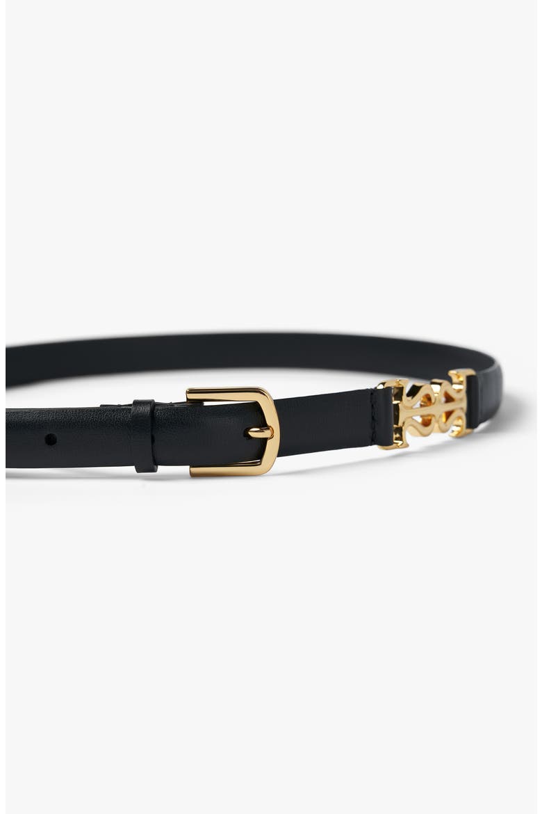 Women's LS Clasp Leather Skinny Belt, Alternate, color, Black