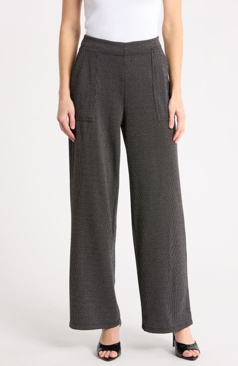 Stripe Wide Leg Ponte Pants