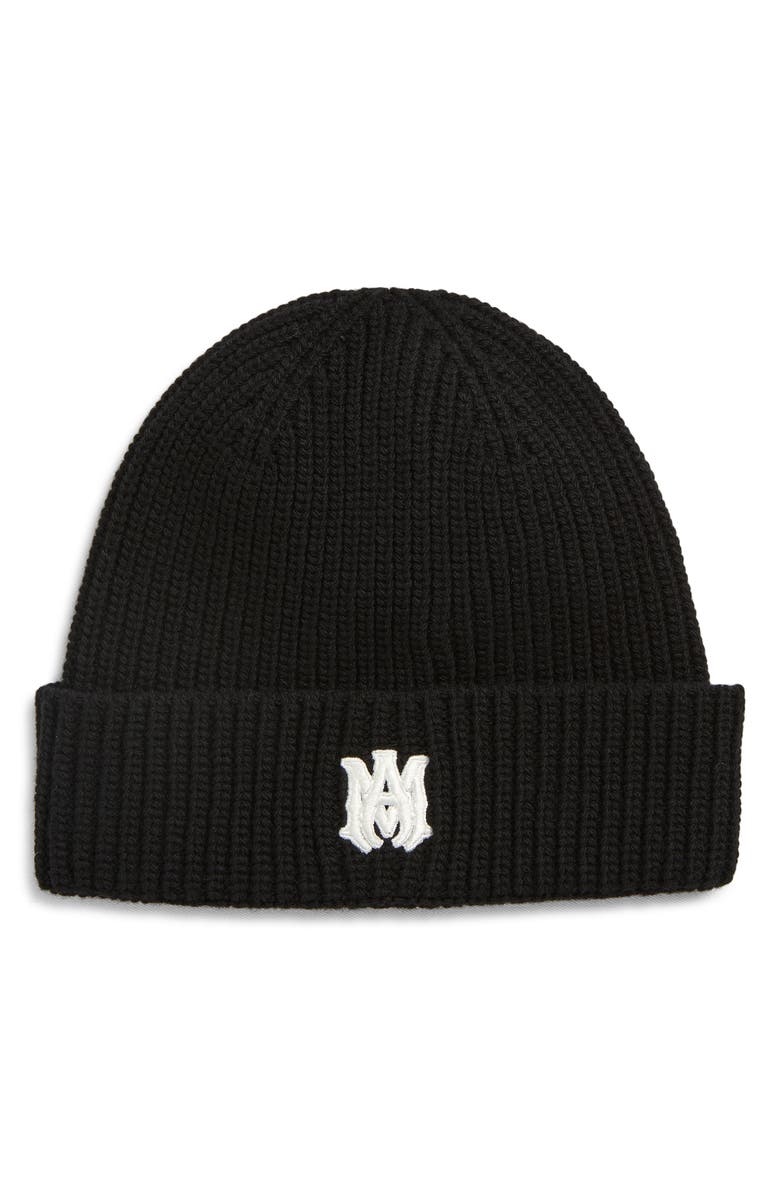 AMIRI MA Wool Beanie, Main, color, Black