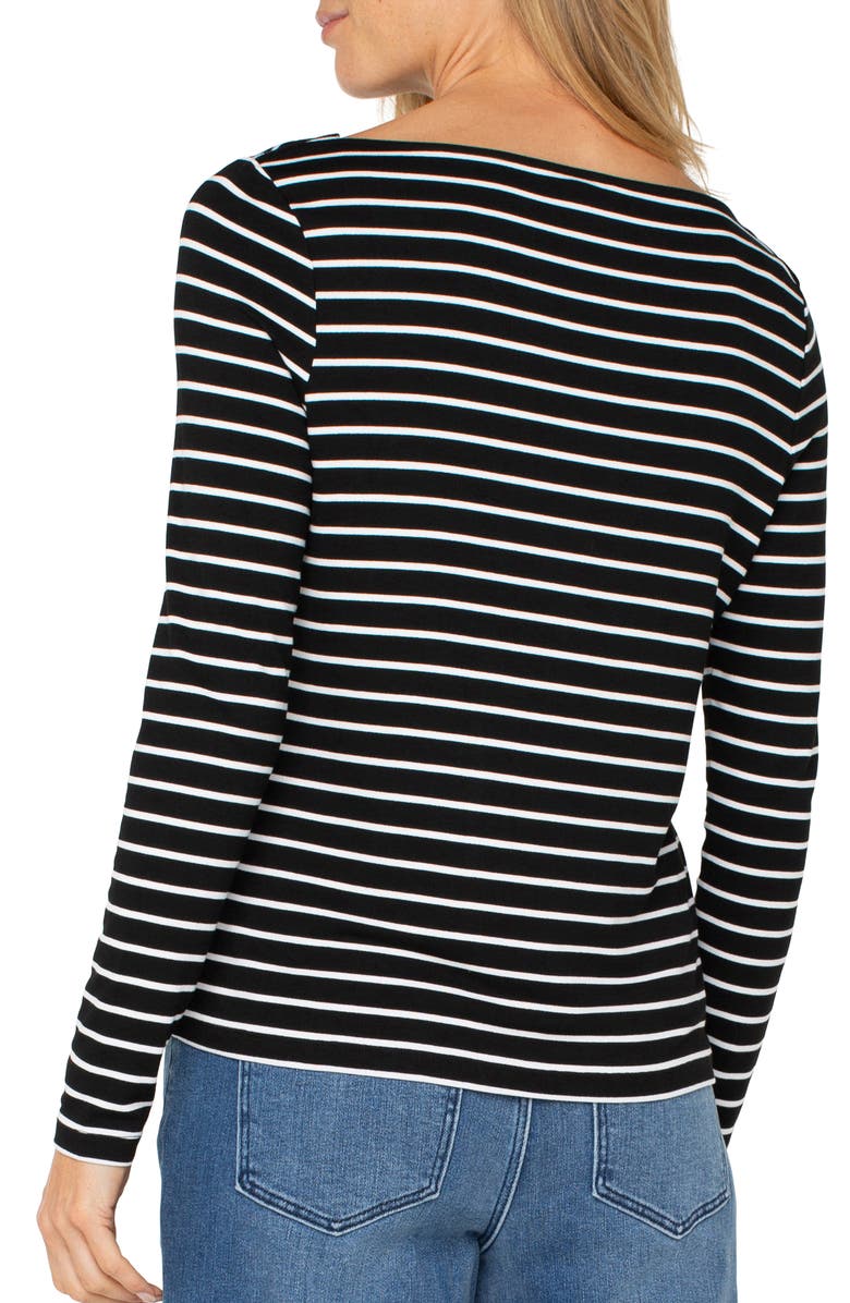Liverpool Los Angeles Stripe Boat Neck Long Sleeve Top, Alternate, color, 