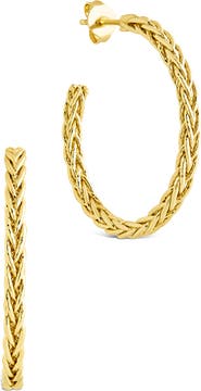 Sterling Forever Penrose Braided Hoop Earrings