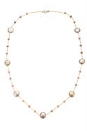EFFY 14K Yellow Gold Multi Color Freshwater Pearl Long Station Necklace