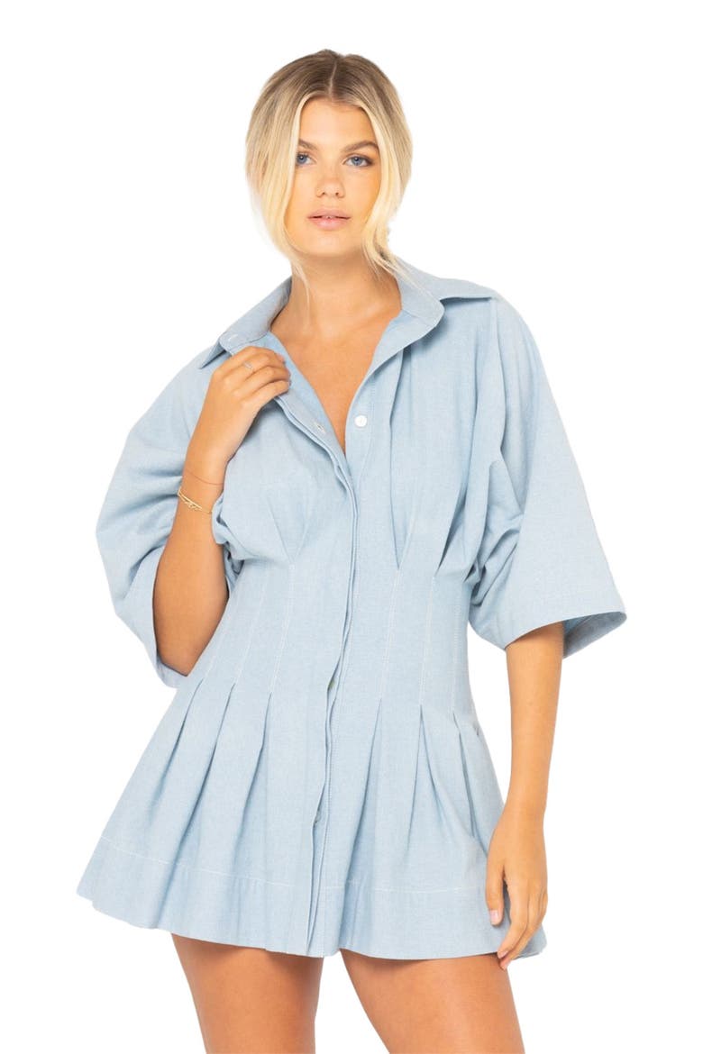 Teagan Dress in Chambray, Main, color, Chambray