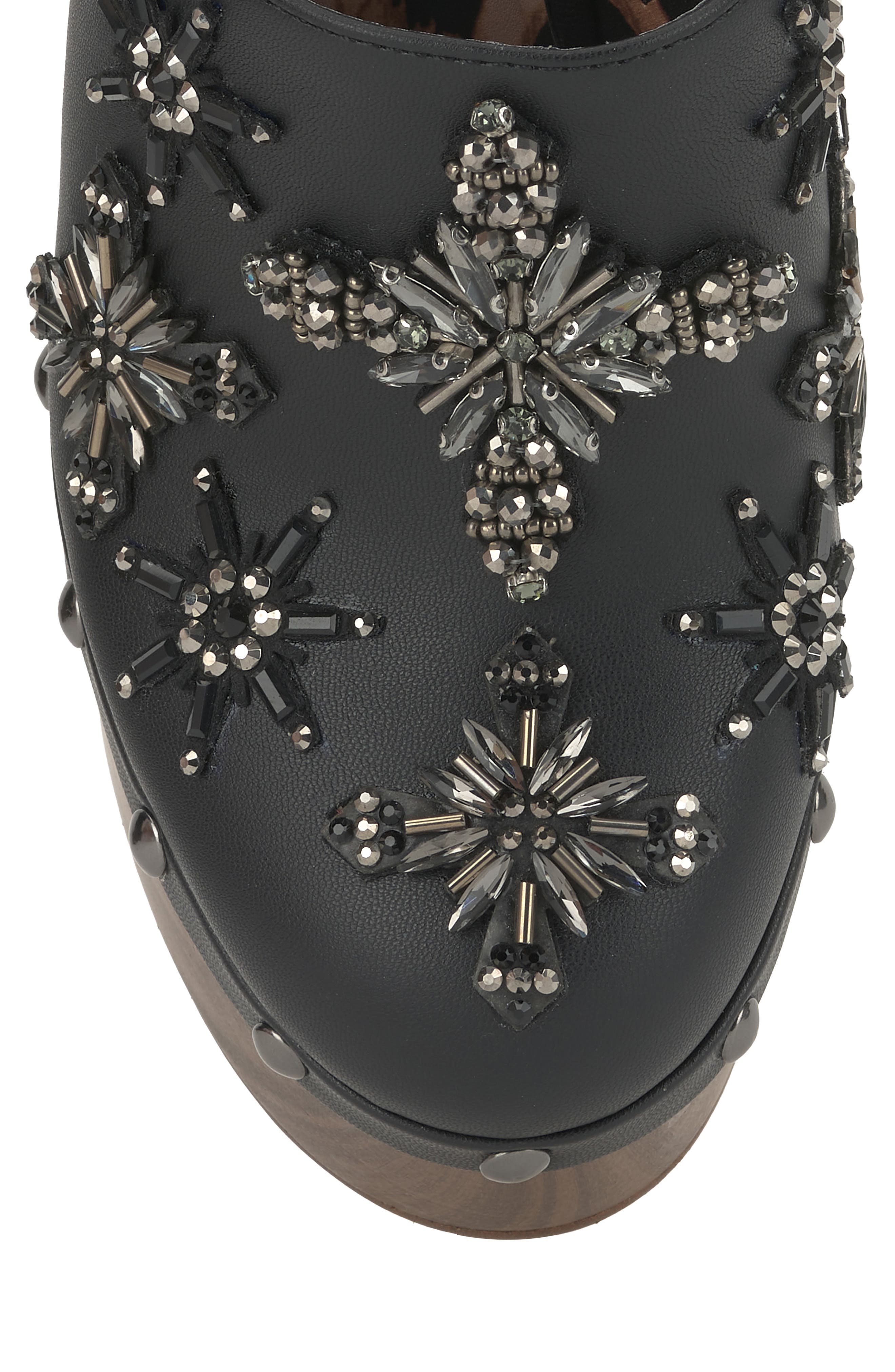 Jessica Simpson Cazea Crystal Embellished Slingback Platform Sandal, Alternate, color, Black