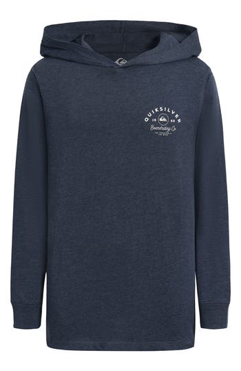Quiksilver Setter Graphic Hooded Long Sleeve T-shirt In Blue