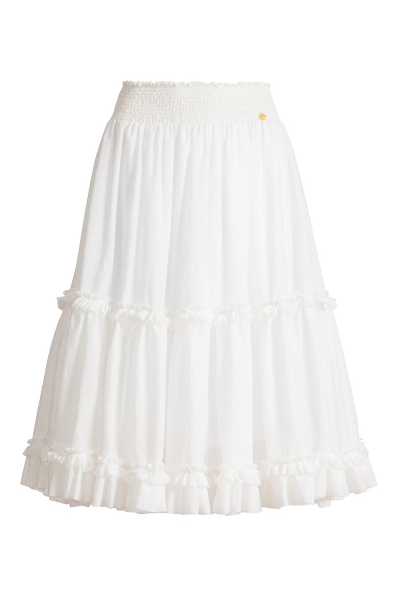 Long gathered skirt, Alternate, color, white
