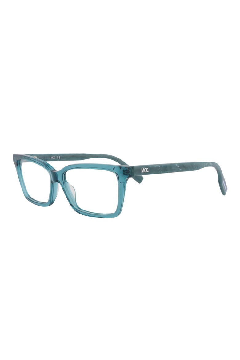 53mm Rectangular Optical Glasses, Alternate, color, BLUE BLUE TRANSPARENT