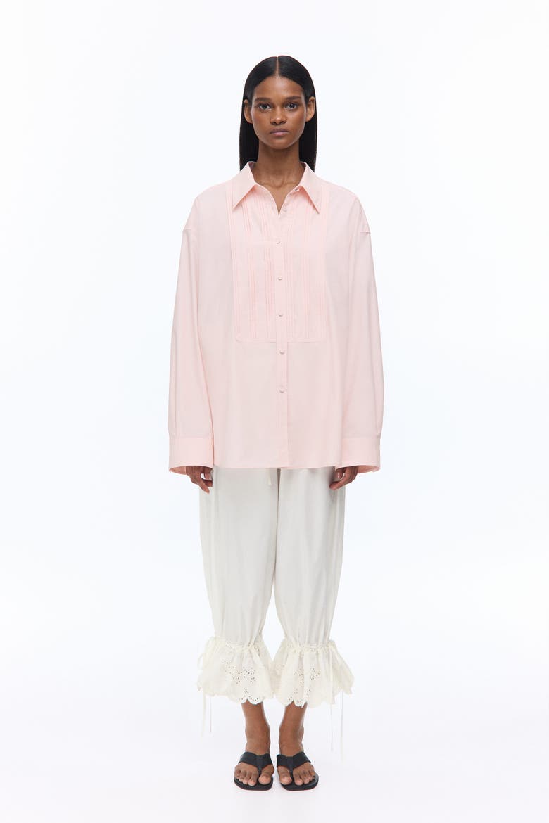 Bib-front Poplin Shirt, Main, color, Light pink