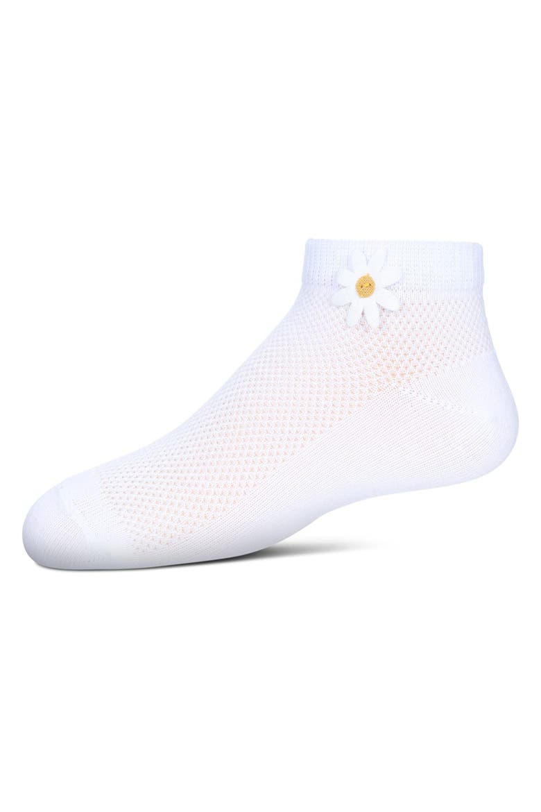 Kid's Welt Applique Anklet Socks, Main, color, White