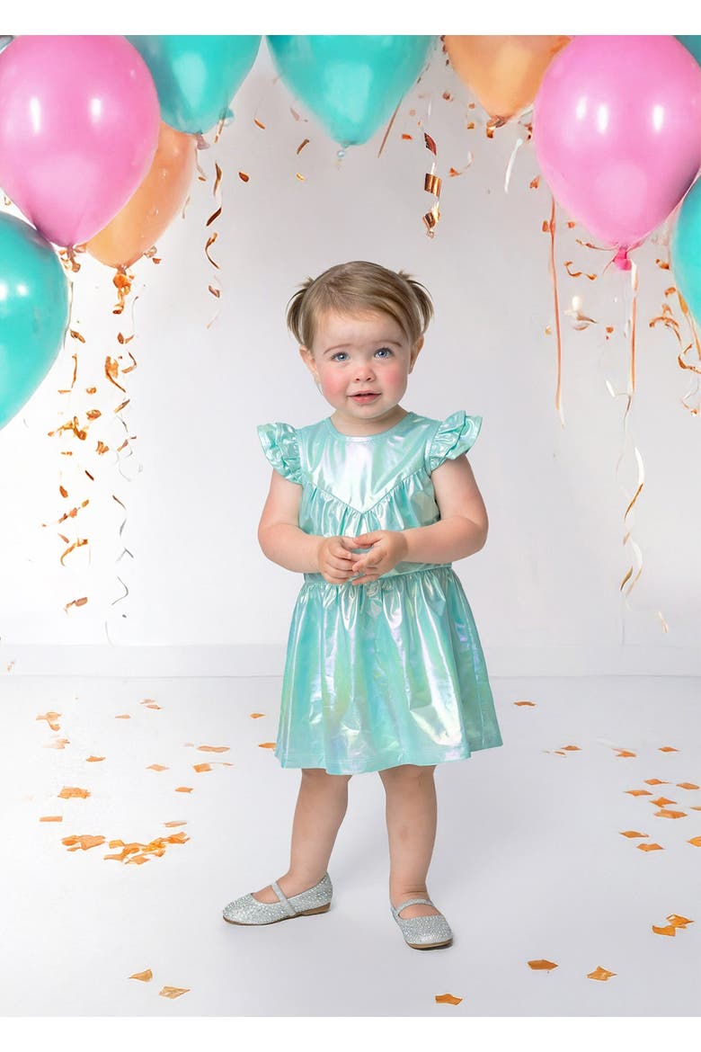 Aquamarine Cap Sleeve Dress, Alternate, color, Blue
